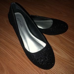 Black Sparkly Flats